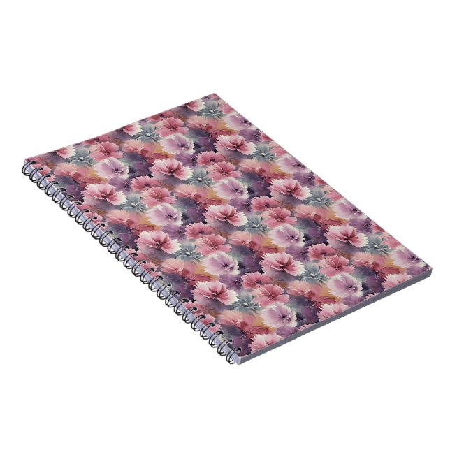 watercolor painting of soft-edged florals notebook (Right Side)
