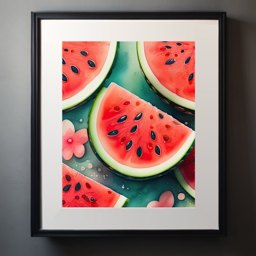 Watercolor Painting of Watermelon II Poster