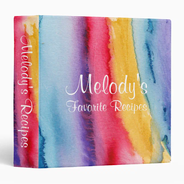 Watercolor Painting Painterly Recipe Binder Zazzle