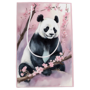 Watercolor Painting Panda Bear Medium Gift Bag