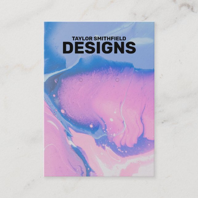 Watercolor Painting Pattern Earring Display Card (Front)