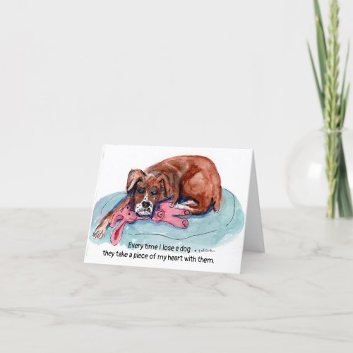 Watercolor painting pup  Every time I lose a dog Thank You Card