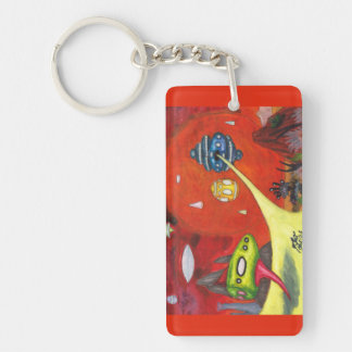 Watercolor Painting Science Fiction Dimension Art Keychain