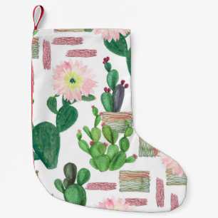 Watercolor painting seamless pattern. Watercolour Small Christmas Stocking