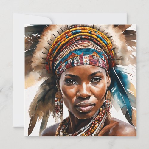 Watercolor Painting Set Hyper Realistic Character Holiday Card