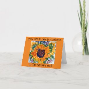 watercolor painting sunflower + walt whitman quote card