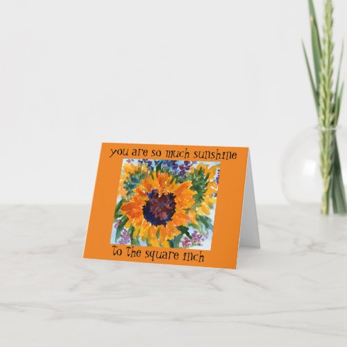 watercolor painting sunflower  walt whitman quote card