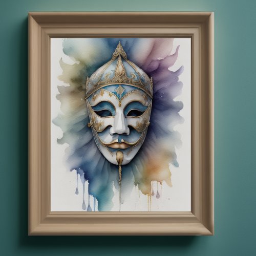 Watercolor Painting Venetian Mask IV Poster