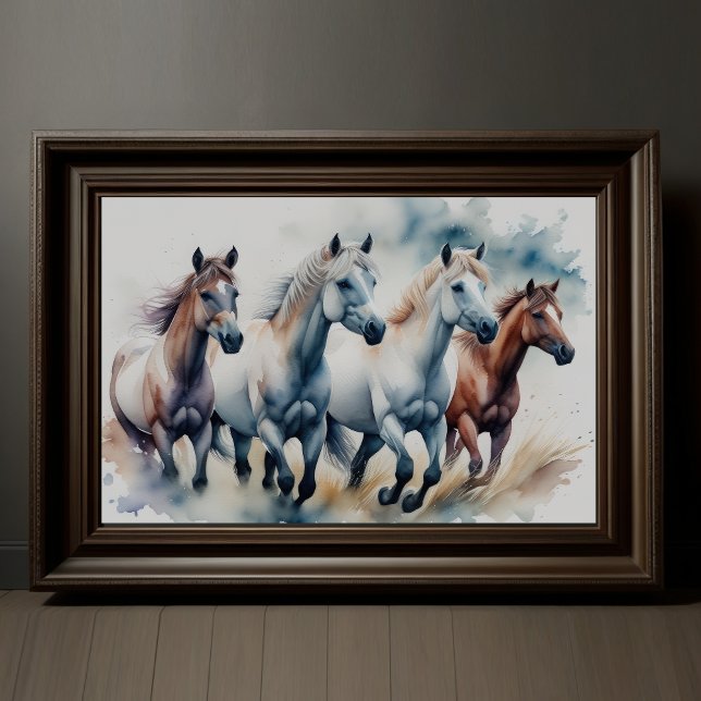 Watercolor Painting Wild Horses Poster (Creator Uploaded)