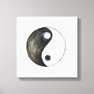 watercolor painting yin yang symbol art canvas print