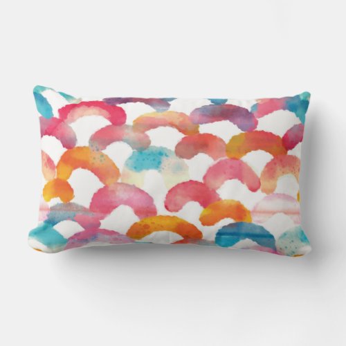 watercolor paints lumbar pillow