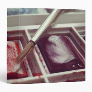 Watercolor paints photographic print. 3 ring binder