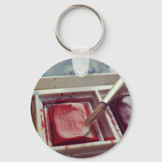 Watercolor paints photographic print. keychain
