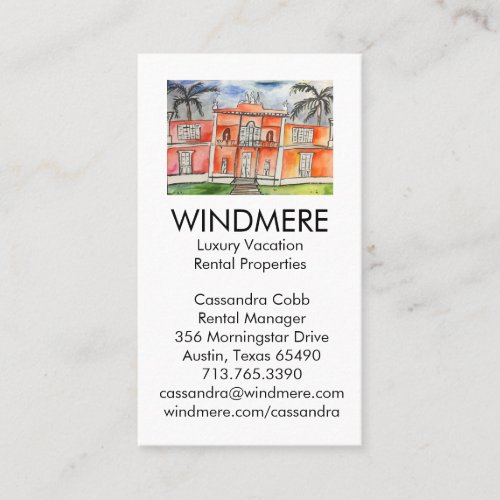 Watercolor Palace Real Estate Agent Manager Broker Business Card