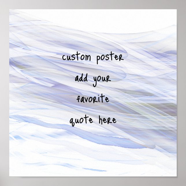  watercolor pale blue and gray  add a quote poster (Front)
