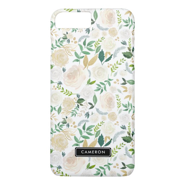 Watercolor Pale Peonies Custom iPhone 8 Plus Case (Back)