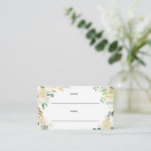 Watercolor Pale Peonies with Gold Glitter Leaves Enclosure Card (Standing Front)