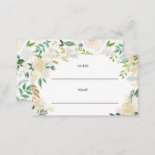 Watercolor Pale Peonies with Gold Glitter Leaves Enclosure Card (Front/Back)