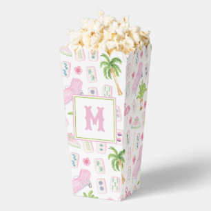 Watercolor Palm Beach Mahjong Popcorn Favor Boxes