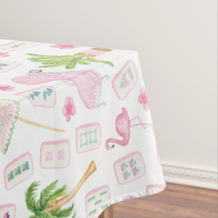 Watercolor Palm Beach Mahjong Tablecloth