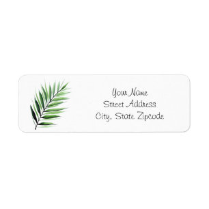 Watercolor Palm Fronds Label