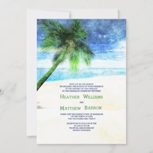 Watercolor Palm Invitation