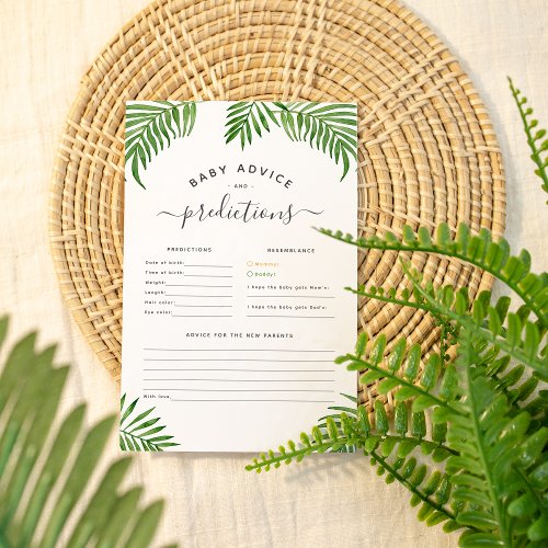 Watercolor Palm Leaves  Baby Prediction  Advice