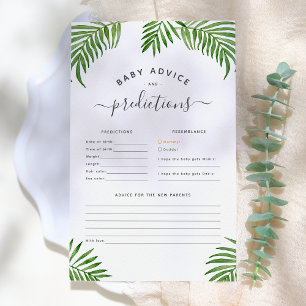 Watercolor Palm Leaves Baby Prediction & Advice