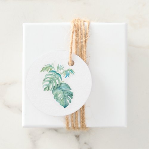 Watercolor Palm Leaves Favor Tags