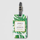 Watercolor Palm Leaves Personalized Wedding Favor