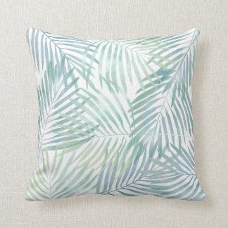 Watercolor Palm Leaves Throw Pillow