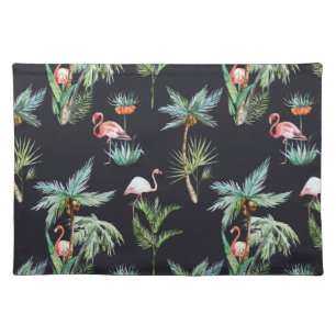 Watercolor Palm Pattern Cloth Placemat
