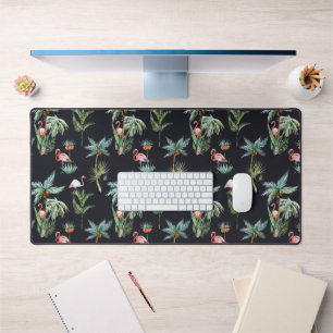 Watercolor Palm Pattern Desk Mat