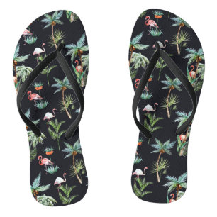 Watercolor Palm Pattern Flip Flops