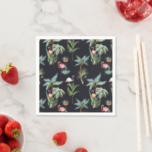 Watercolor Palm Pattern Napkins