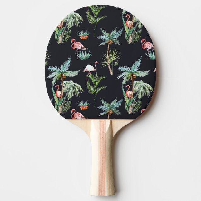 Watercolor Palm Pattern Ping-Pong Paddle (Front)