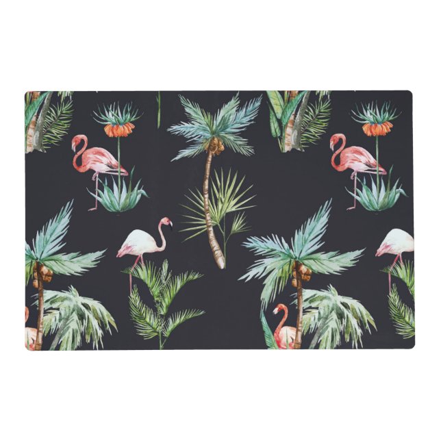 Watercolor Palm Pattern Placemat (Front)