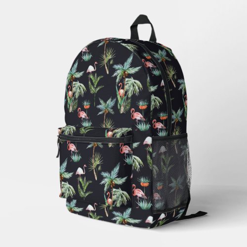 Watercolor Palm Pattern Printed Backpack