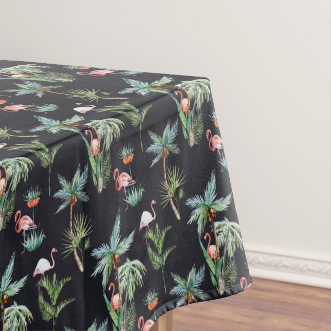 Watercolor Palm Pattern Tablecloth (In Situ)
