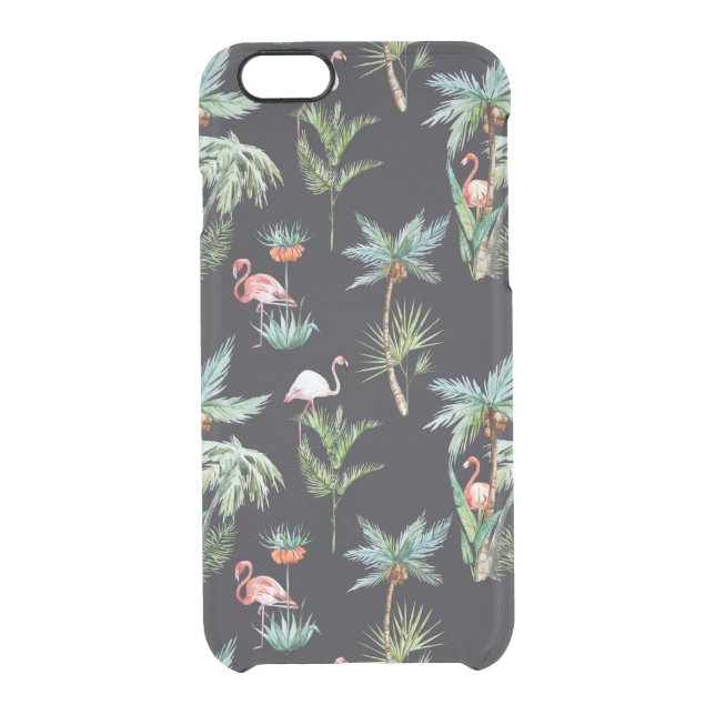 Watercolor Palm Pattern Uncommon iPhone Case (Back)