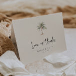Watercolor Palm Tree Beach Wedding Photo Thank You Card<br><div class="desc">Watercolor Tropical Palm Tree,  folded wedding photo thank you card. Features,  template text lines for your names and personalized message on light sandy beige color background.</div>