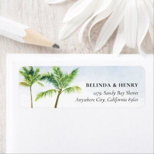 thumbnail image 2 of Premium Labels 30 Personalized Address Labels – Palm Trees & Beaches Theme, Self-Adhesive 2 of 4