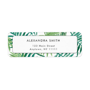 Watercolor Palm Tree Chic Return Address Label