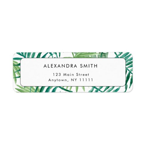 Watercolor Palm Tree Chic Return Address Label