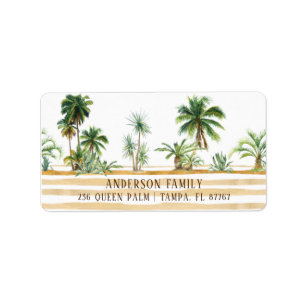 Watercolor Palm Tree New Address Label
