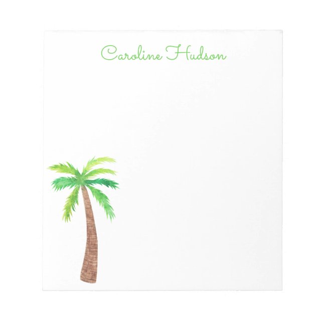 Watercolor Palm Tree Notepad (Front)