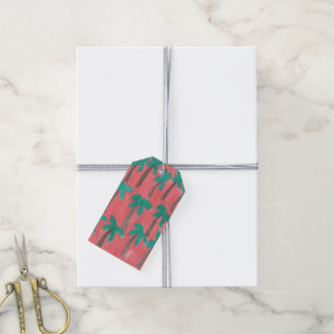 Watercolor Palm Tree Pattern Gift Tags