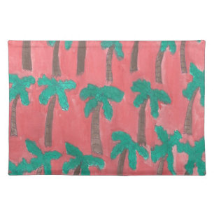 Watercolor Palm Tree Pattern Placemat