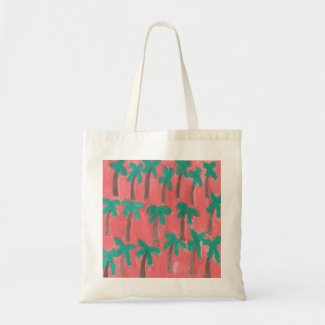 Watercolor Palm Tree Pattern Tote Bag