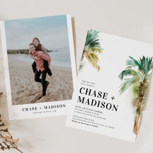 Watercolor Palm Tree Wedding Invitations